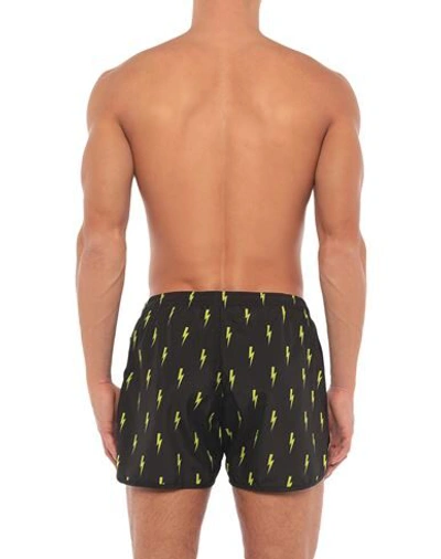 Shop Neil Barrett Swim Trunks In Black