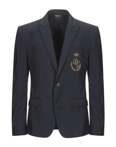 Shop Dolce & Gabbana Man Blazer Midnight Blue Size 36 Virgin Wool, Elastane