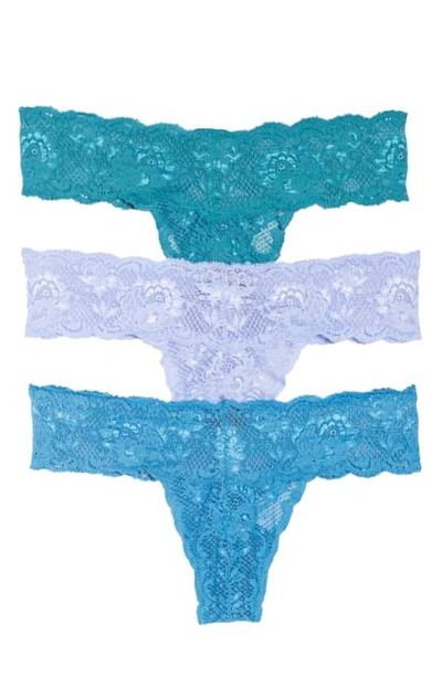Shop Cosabella 'never Say Never Cutie' Thong In Blue Curacao/purple Sky