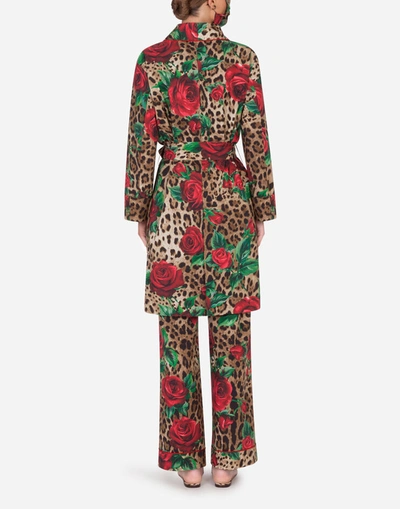 Shop Dolce & Gabbana Rose-print Robe With Matching Face Mask
