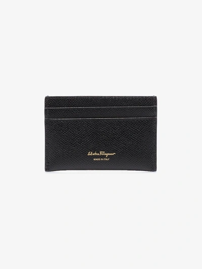 Shop Ferragamo Black Gancini Leather Card Holder