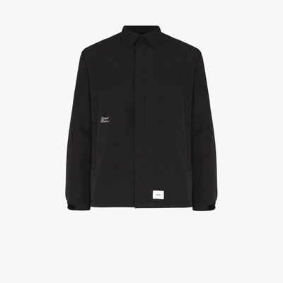 Shop Wtaps Logo Shirt Jacket In Black