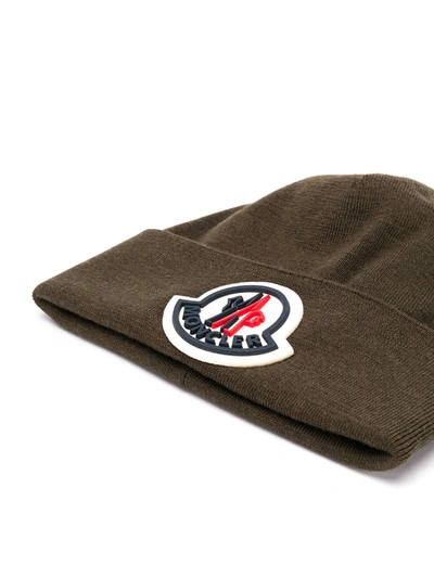 Shop Moncler Logo Embroidered Hat In Green