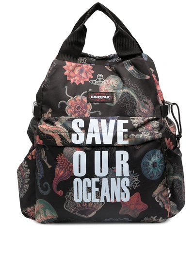 Shop Eastpak Save Our Oceans Backpack In Black