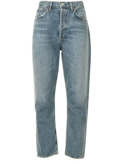 Shop Agolde High Rise Riley Jeans In Blue