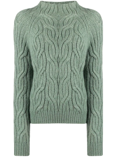 Shop Vince Cable Knit Jumper In Green
