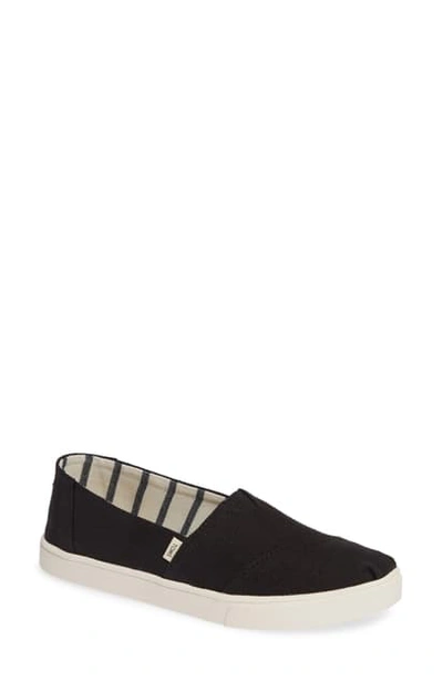 Shop Toms Alpargata Slip-on Sneaker In Black Fabric