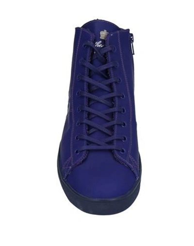 Shop Leather Crown Sneakers In Dark Purple