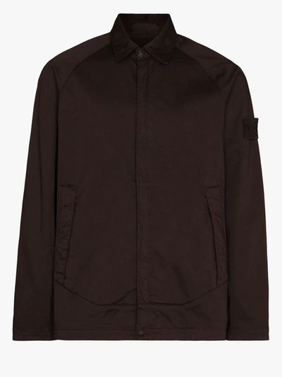 Shop Stone Island Ghost Shirt Jacket In Brown