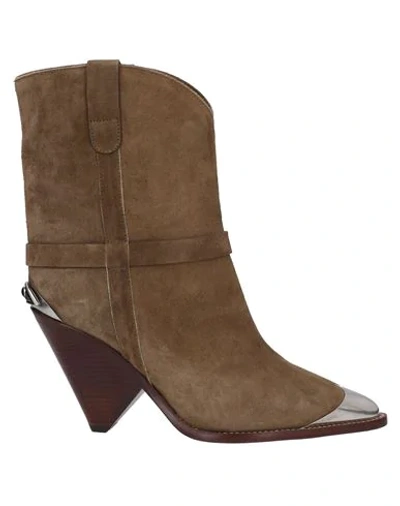 Shop Isabel Marant Ankle Boot In Khaki