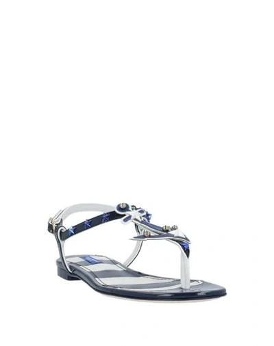 Shop Dolce & Gabbana Toe Strap Sandals In Dark Blue