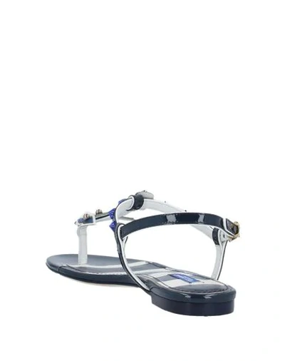 Shop Dolce & Gabbana Toe Strap Sandals In Dark Blue