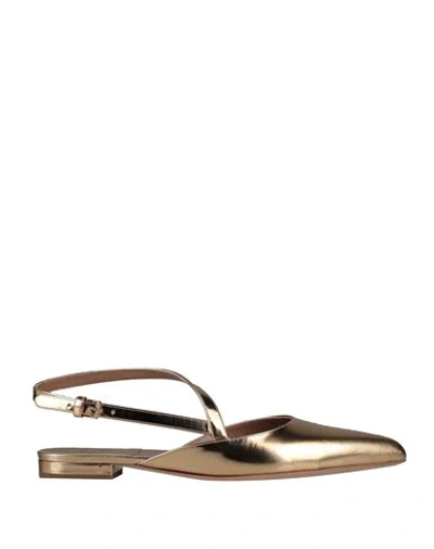 Shop Laurence Dacade Woman Ballet Flats Gold Size 7.5 Soft Leather