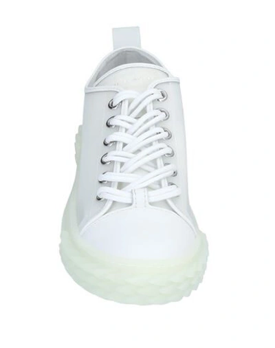 Shop Giuseppe Zanotti Woman Sneakers White Size 5 Textile Fibers, Soft Leather