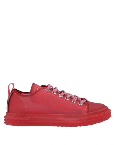 Shop Giuseppe Zanotti Woman Sneakers Red Size 6 Textile Fibers, Soft Leather