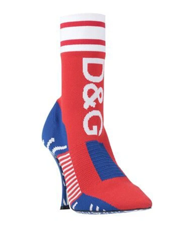 Dolce & Gabbana Ankle Boots In Red