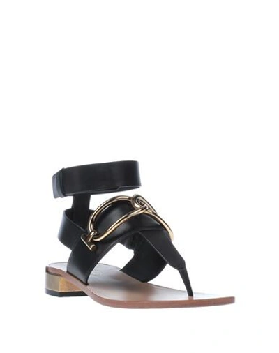 Tod's Toe Strap Sandals In Black