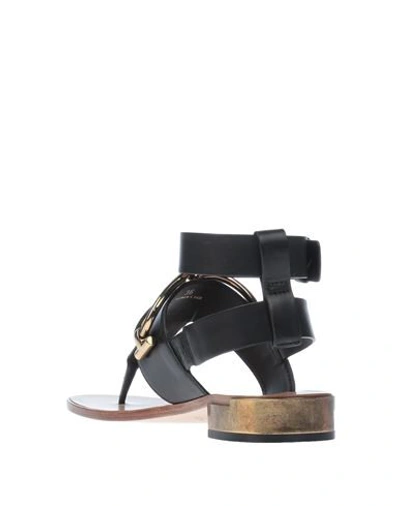 Tod's Toe Strap Sandals In Black
