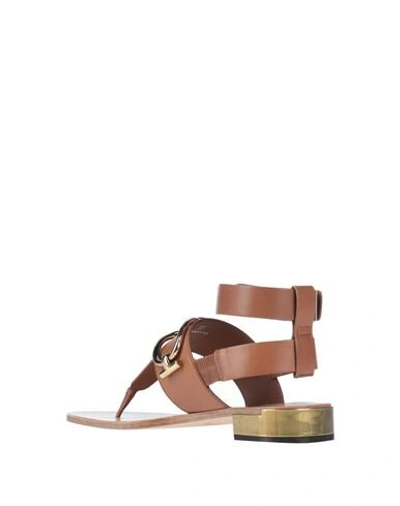 Tod's Toe Strap Sandals In Brown