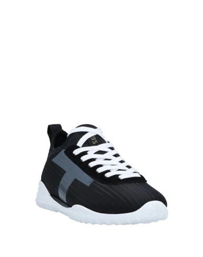 Shop Tod's Woman Sneakers Black Size 6 Textile Fibers, Soft Leather
