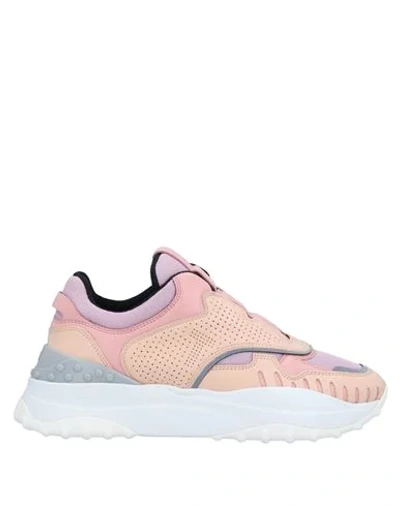 Shop Tod's Woman Sneakers Pink Size 8 Soft Leather, Textile Fibers