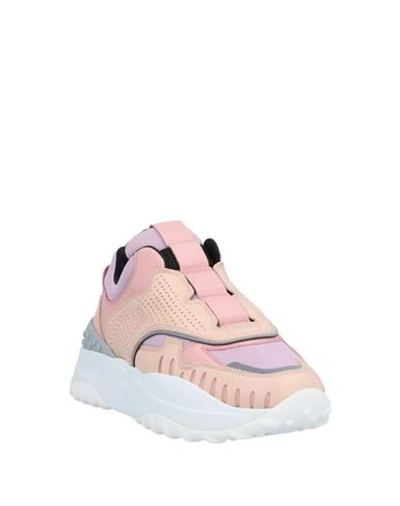 Shop Tod's Woman Sneakers Pink Size 8 Soft Leather, Textile Fibers