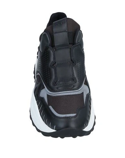 Shop Tod's Woman Sneakers Black Size 6 Soft Leather, Textile Fibers