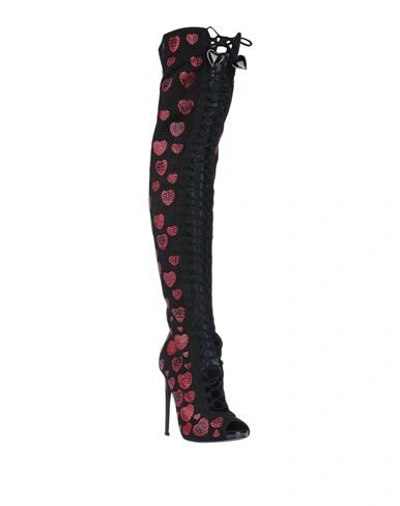 Shop Philipp Plein Knee Boots In Black