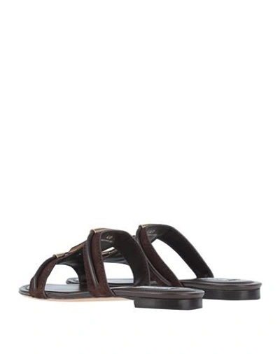 Shop Tod's Woman Sandals Cocoa Size 7.5 Soft Leather In Brown
