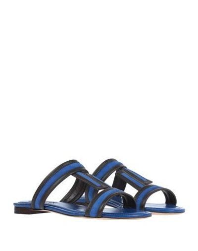 Shop Tod's Woman Sandals Blue Size 7.5 Soft Leather