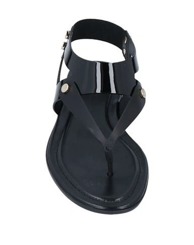 Shop Tod's Woman Thong Sandal Black Size 7 Soft Leather