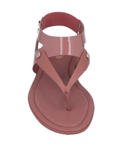 Shop Tod's Woman Toe Strap Sandals Blush Size 5 Soft Leather In Pink