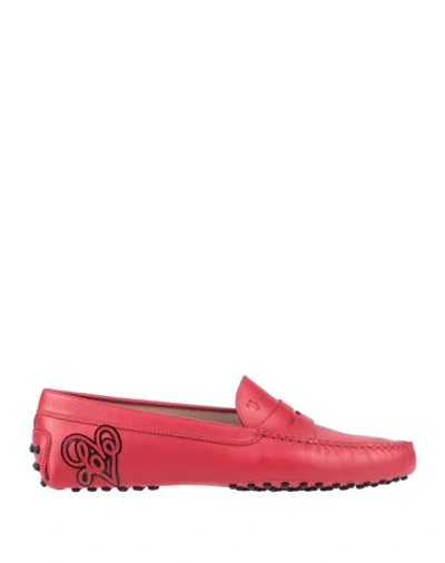 Shop Tod's Woman Loafers Red Size 6 Soft Leather