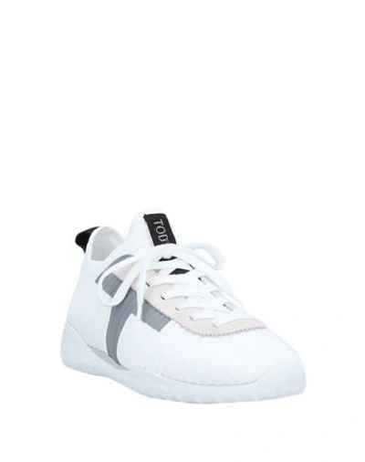 Shop Tod's Woman Sneakers White Size 4.5 Soft Leather, Textile Fibers