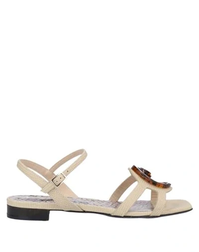 Shop Cavalli Class Sandals In Beige