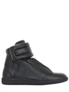 MAISON MARGIELA STRAP LEATHER HIGH TOP SNEAKERS,62IM69002-OTAw0