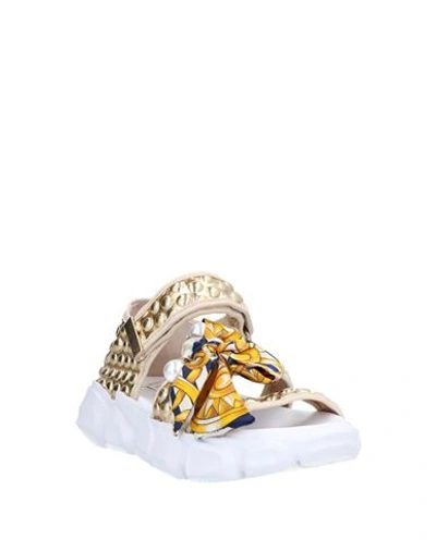 Shop Pokemaoke Sandals In Gold