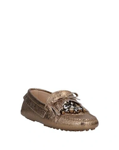 Tod's Loafers In Gold