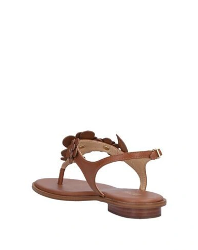 Shop Michael Michael Kors Toe Strap Sandals In Brown