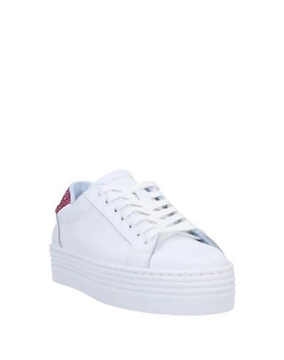 Shop Chiara Ferragni Woman Sneakers White Size 6 Soft Leather, Textile Fibers