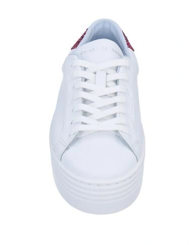 Shop Chiara Ferragni Woman Sneakers White Size 6 Soft Leather, Textile Fibers