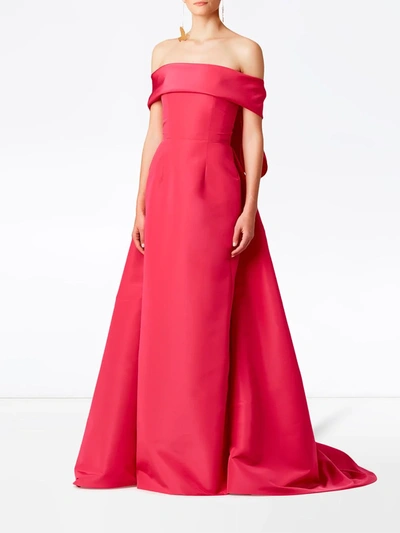 Shop Carolina Herrera Bow-detail Silk Dress In Pink