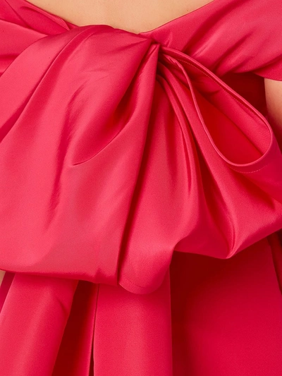 Shop Carolina Herrera Bow-detail Silk Dress In Pink