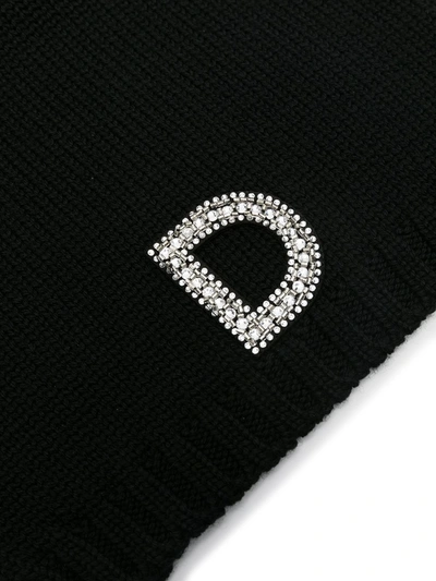 Shop Dondup Crystal-embellished Scarf In Black
