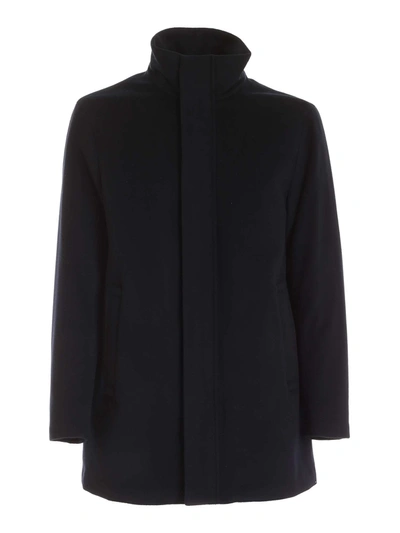 Shop Emporio Armani Virgin Wool And Cashmere Coat In Blue