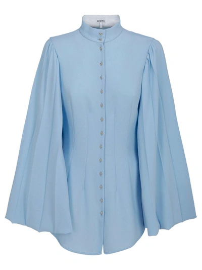 Shop Loewe Bell Sleeved Shirt In Light Blue