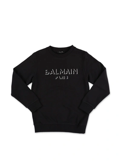 Shop Balmain Black Sweatshirt With Logo
