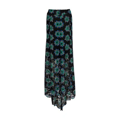 Shop Paco Rabanne Maxi Skirt In Black Geometrical Flower