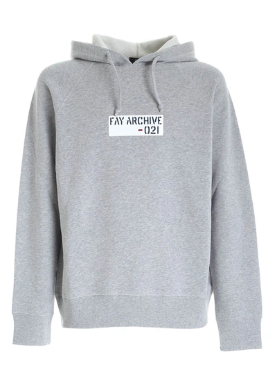 Shop Fay Logo Patch Sweatshirt In Grey