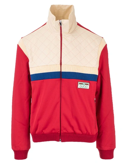 Shop Gucci Quilted Technical Jacket In Red